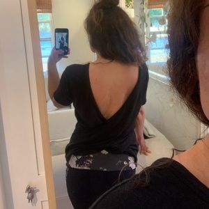 T by Alexander Wang Open Back Black T-Shirt